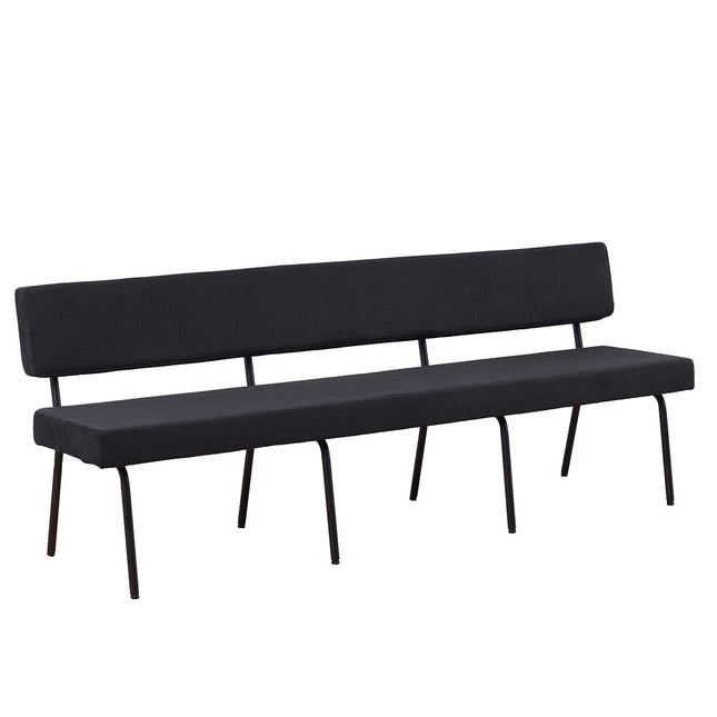 Eetkamerbank Wendy 220cm zwart stof