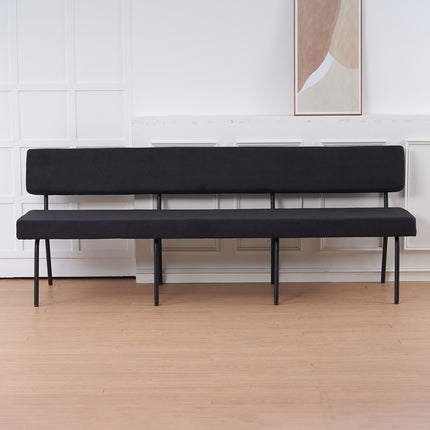 Eetkamerbank Wendy 220cm zwart stof