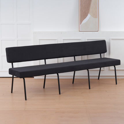 Eetkamerbank Wendy 220cm zwart stof
