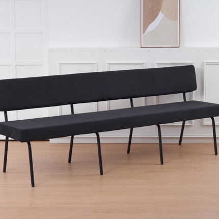 Eetkamerbank Wendy 220cm zwart stof