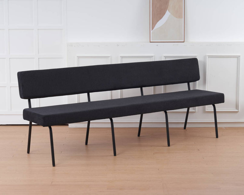 Eetkamerbank Wendy 220cm zwart stof