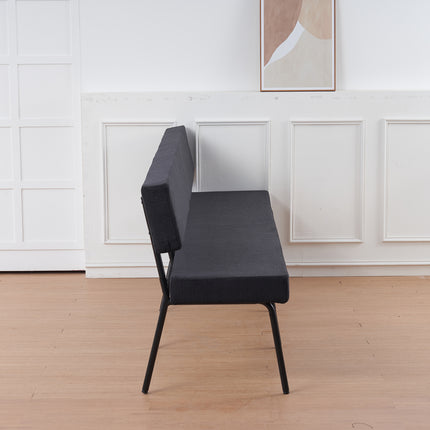 Eetkamerbank Wendy 220cm zwart stof