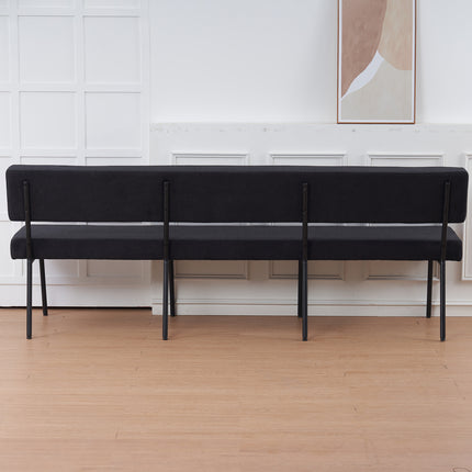 Eetkamerbank Wendy 220cm zwart stof