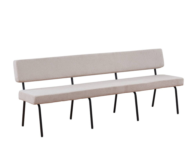 Eetkamerbank Wendy 220cm zand stof