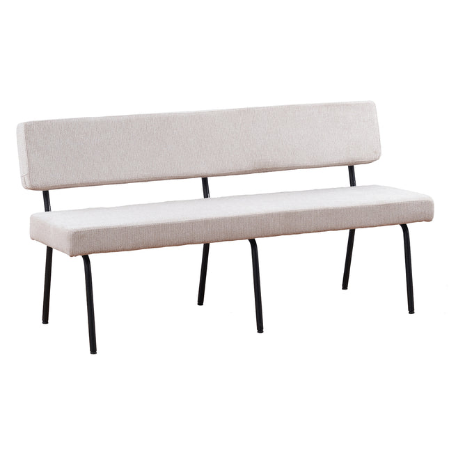 Eetkamerbank Wendy 160cm zand stof