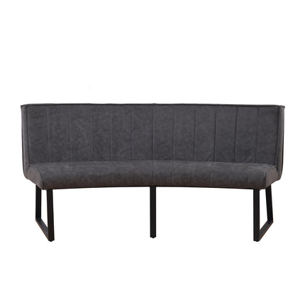 Eetkamerbank ovaal Menzo 180cm antraciet microvezel