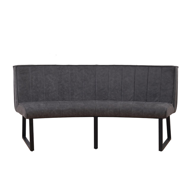 Eetkamerbank ovaal Menzo 180cm antraciet microvezel