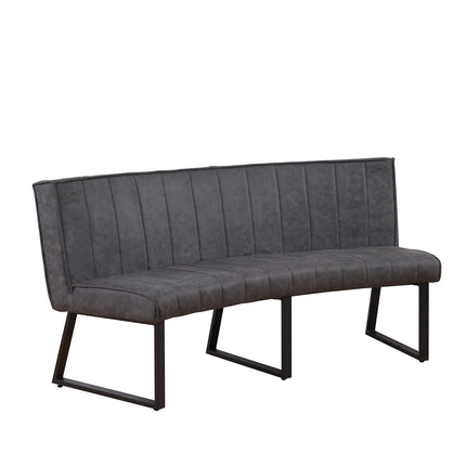 Eetkamerbank ovaal Menzo 180cm antraciet microvezel