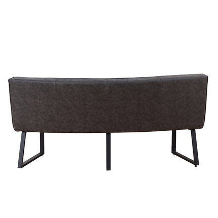 Eetkamerbank ovaal Menzo 180cm antraciet microvezel