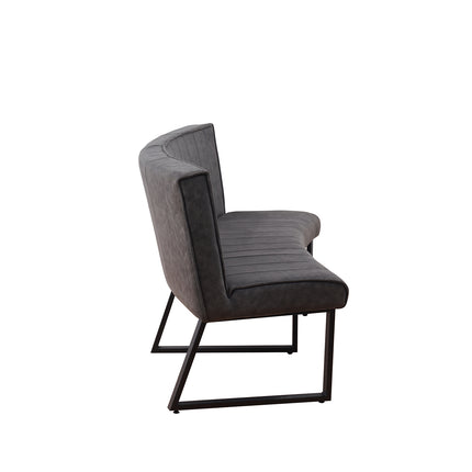 Eetkamerbank ovaal Menzo 180cm antraciet microvezel