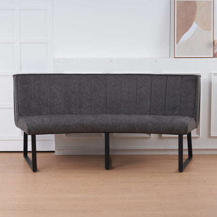 Eetkamerbank ovaal Menzo 180cm antraciet microvezel