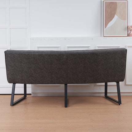 Eetkamerbank ovaal Menzo 180cm antraciet microvezel