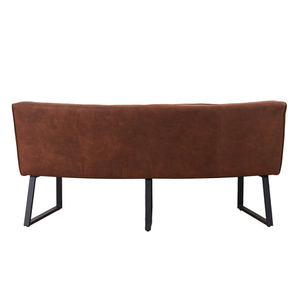 Eetkamerbank ovaal Menzo 180cm cognac microvezel