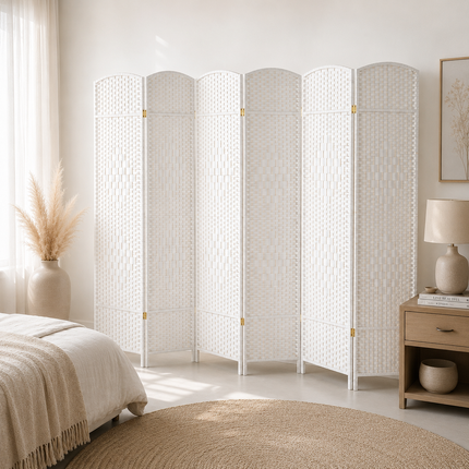 Kamerscherm Flora wit 300cm