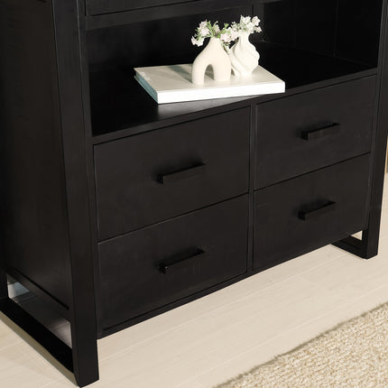 Mangohout kast 150cm zwart Dexie