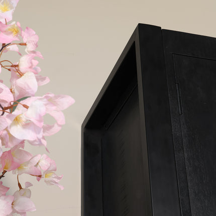 Mangohout kast 150cm zwart Dexie