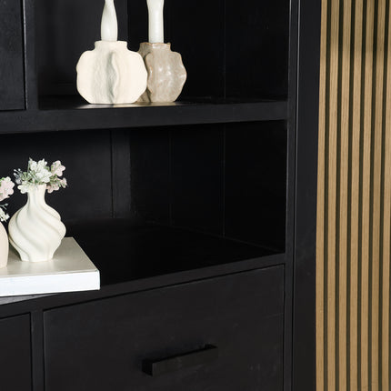 Mangohout kast 150cm zwart Dexie