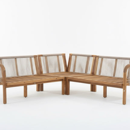 Loungebank tuin Lindy beige acaciahout 210cm