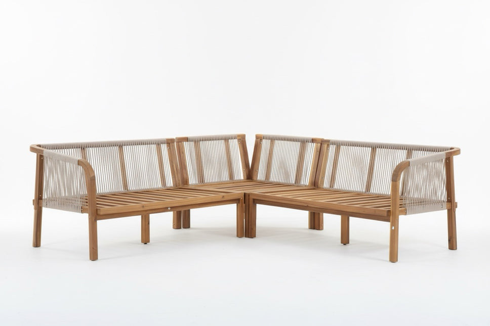 Loungebank tuin Lindy beige acaciahout 210cm