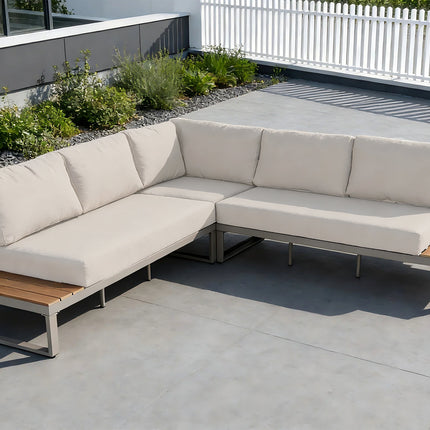 Loungebank tuin Pippa beige aluminium 270cm