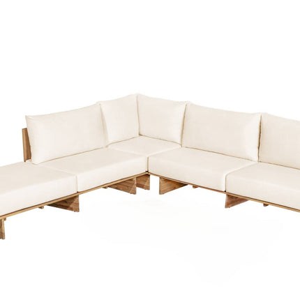 Loungebank tuin Benito beige acaciahout 240cm