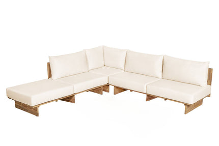 Loungebank tuin Benito beige acaciahout 240cm