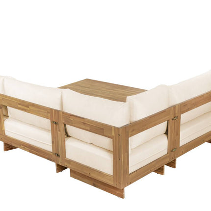 Loungebank tuin Benito beige acaciahout 240cm