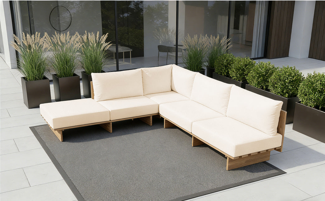 Loungebank tuin Benito beige acaciahout 240cm
