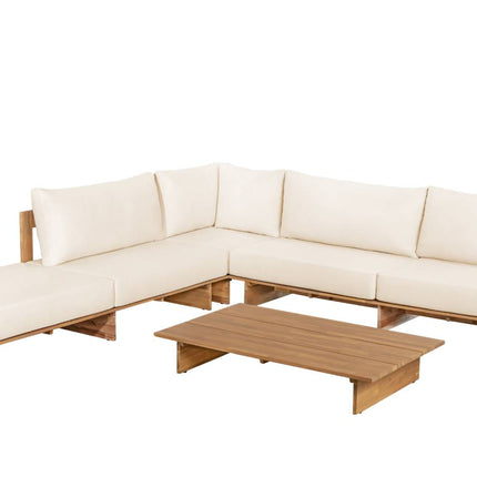 Loungebank tuin Benito beige acaciahout 270cm met tafel