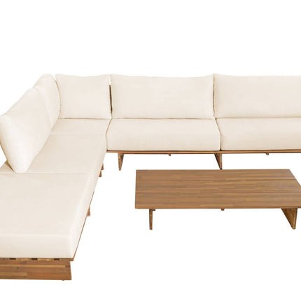 Loungebank tuin Benito beige acaciahout 270cm met tafel