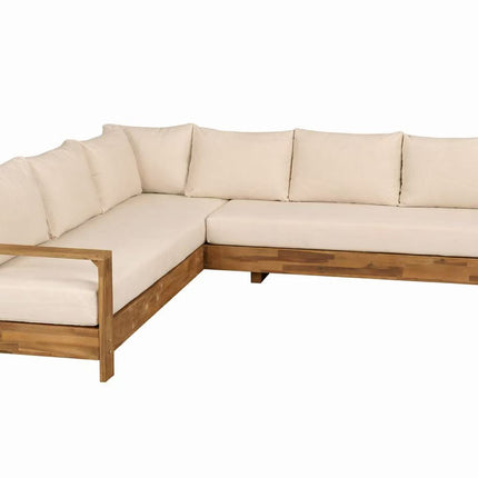Loungebank tuin Boris beige acaciahout 220cm