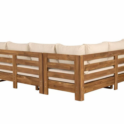 Loungebank tuin Boris beige acaciahout 220cm