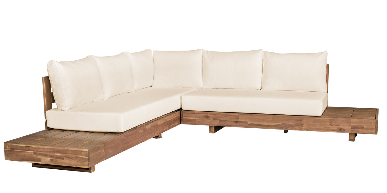 Loungebank tuin Donna beige acaciahout 248cm