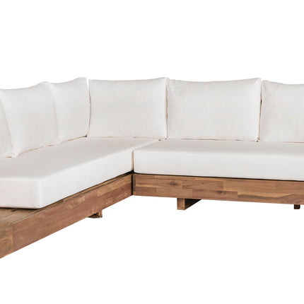 Loungebank tuin Donna beige acaciahout 248cm