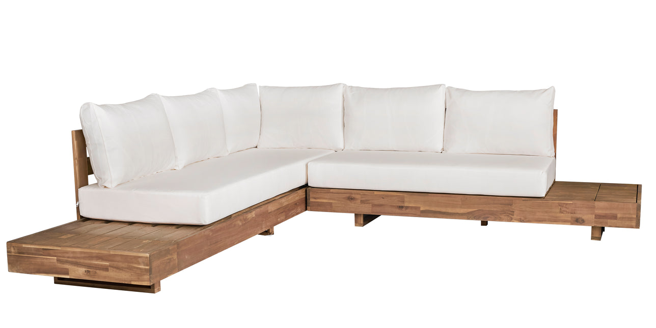Loungebank tuin Donna beige acaciahout 248cm
