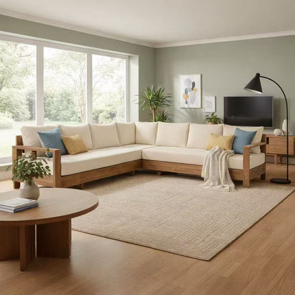 Loungebank tuin Lahon beige acaciahout 250cm