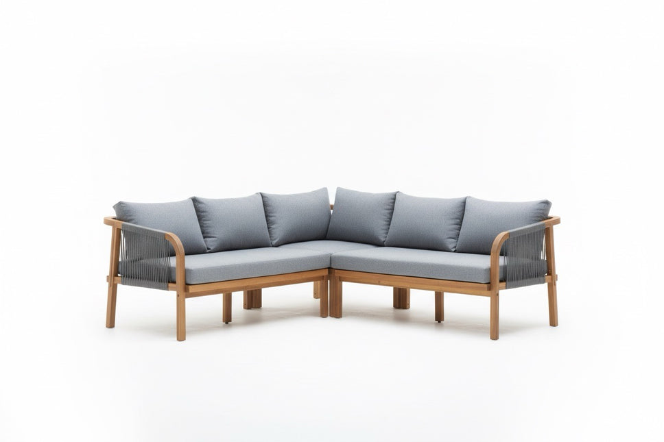 Loungebank tuin Lindy donkergrijs acaciahout 210cm