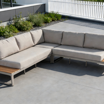 Loungebank tuin Pippa beige aluminium 270cm
