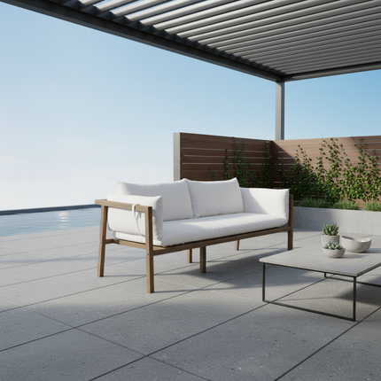 Tuinbank Xandra beige acaciahout 169cm