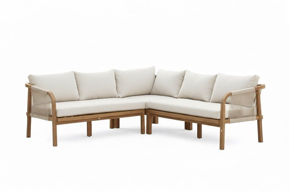 Loungebank tuin Lindy beige acaciahout 210cm