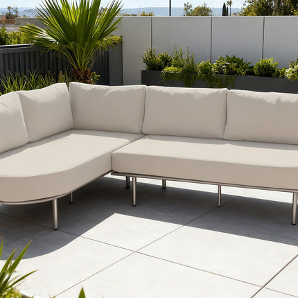 Loungebank tuin Palma beige aluminium 270cm