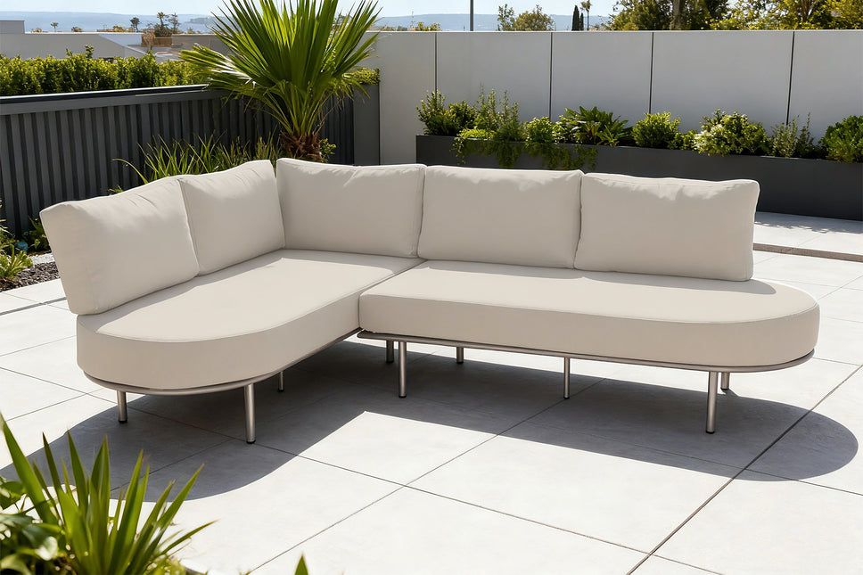 Loungebank tuin Palma beige aluminium 270cm