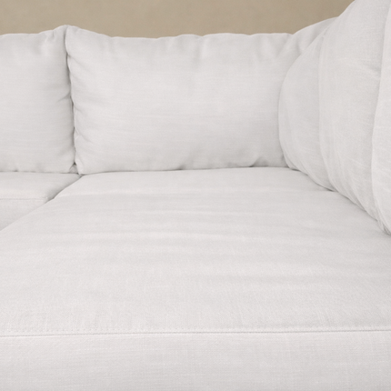 Loungebank tuin set Darcio wit aluminium 240cm met bijzettafel