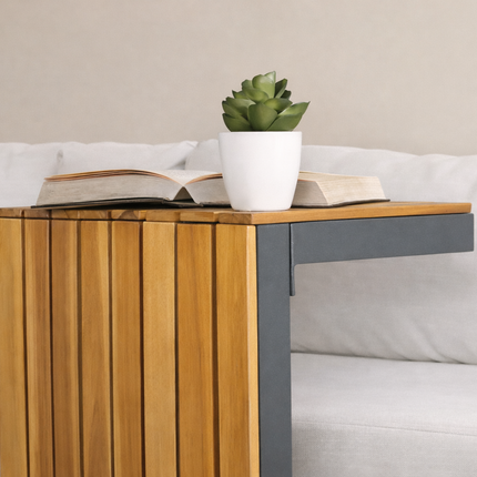 Loungebank tuin set Darcio wit aluminium 240cm met bijzettafel