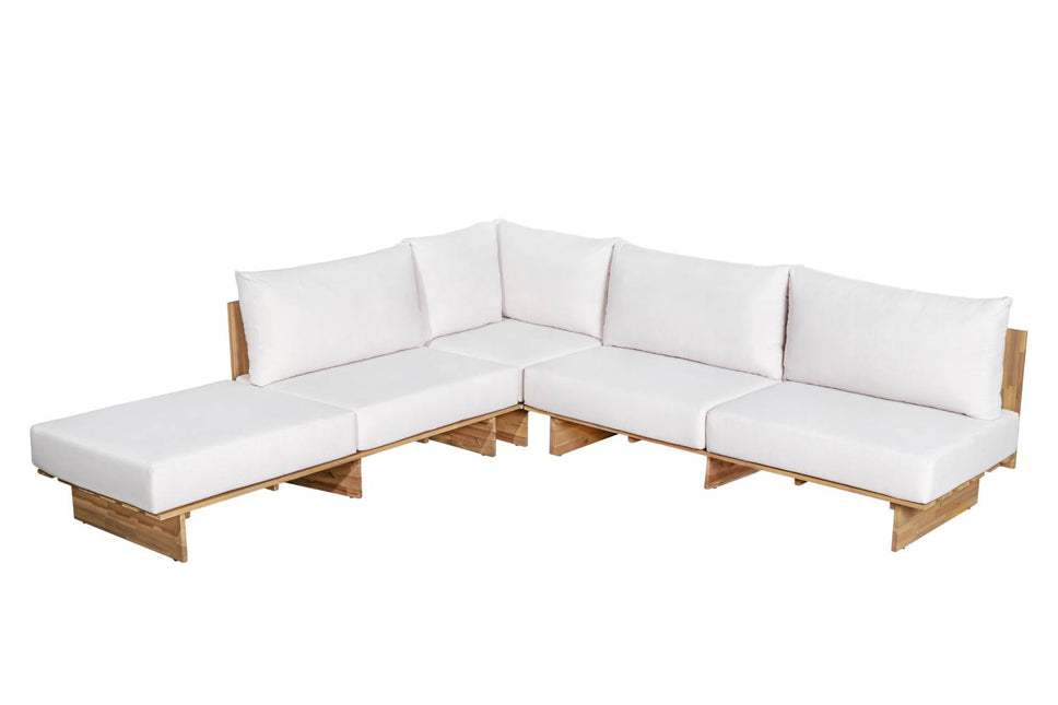 Loungebank tuin Benito beige acaciahout 240cm