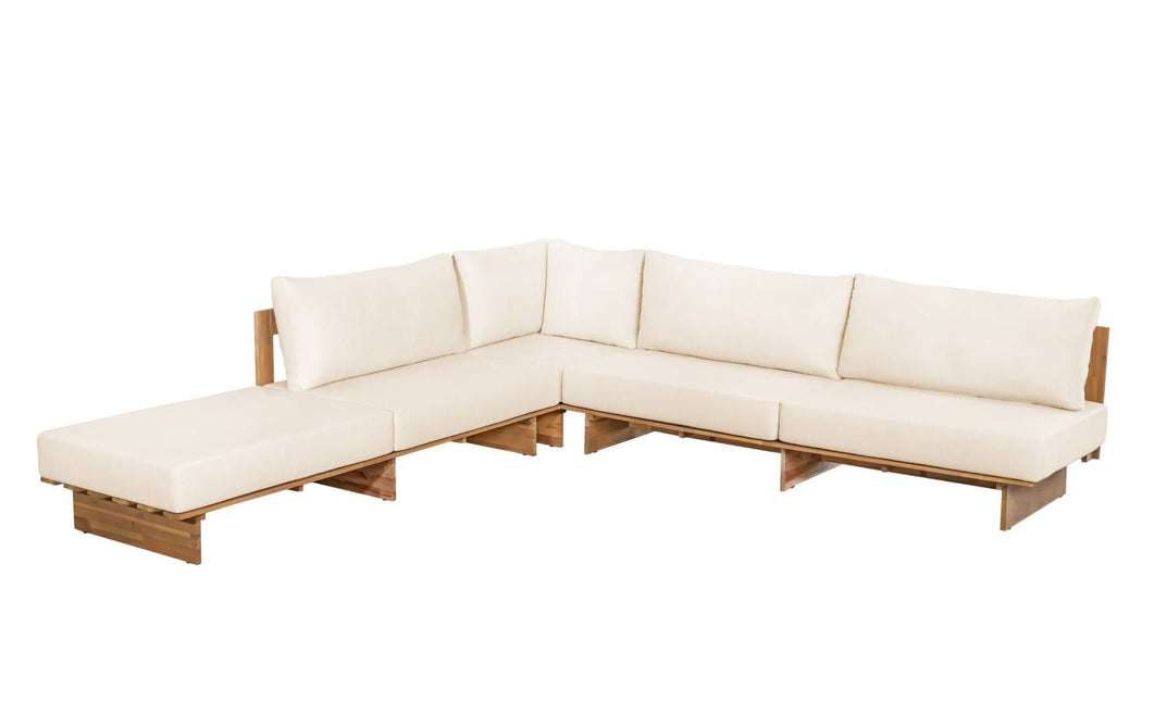 Loungebank tuin Benito beige acaciahout 270cm