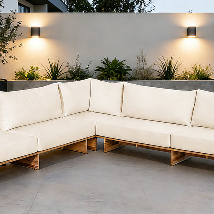 Loungebank tuin Benito beige acaciahout 270cm