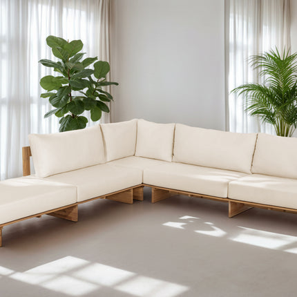 Loungebank tuin Benito beige acaciahout 270cm