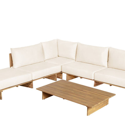 Loungebank tuin Benito beige acaciahout 240cm met tafel
