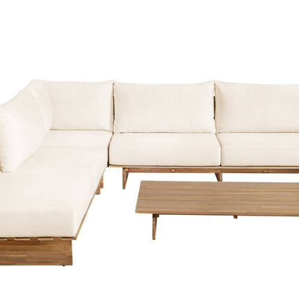 Loungebank tuin Benito beige acaciahout 240cm met tafel